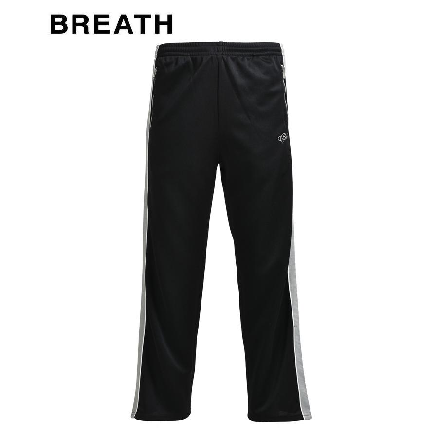 BREATH ブレス メンズ パンツ SCRIPT LOGO LINE TRACK PANTS ブラック 
