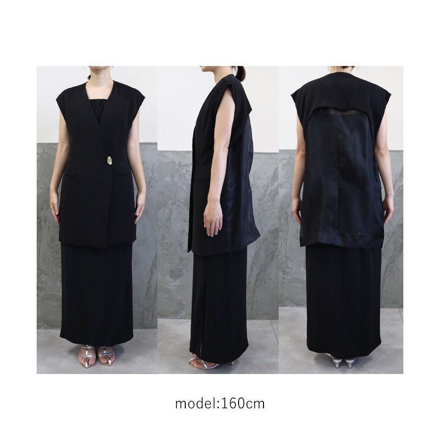 DONOBAN レディース ワンピース ドレス back sheer gilet setup DONOBAN レディース ワンピース ドレス back sheer gilet setup