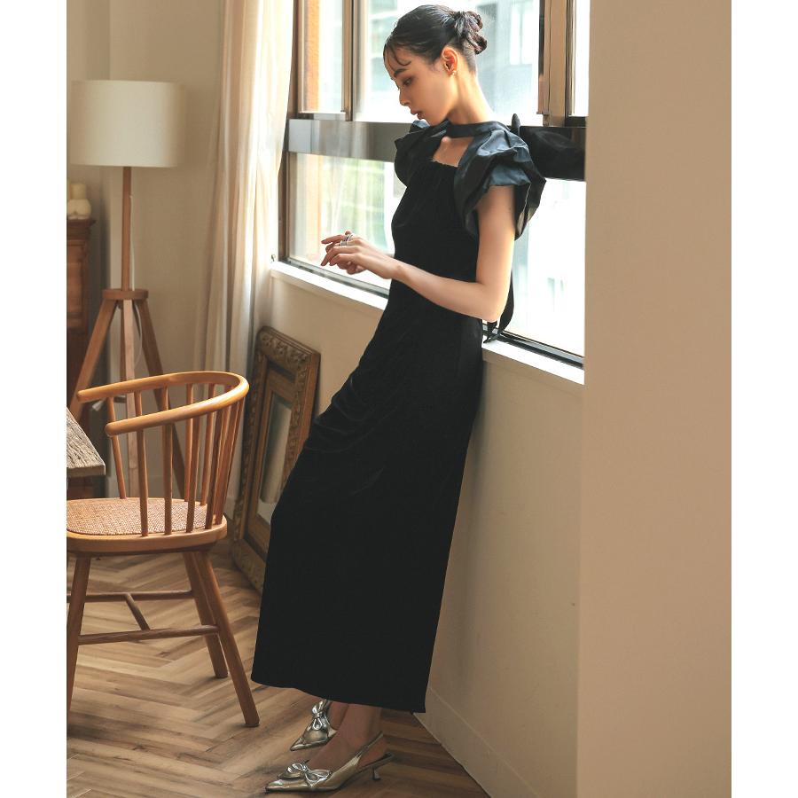 DONOBAN レディース ワンピース ドレス drape velour dress DONOBAN レディース ワンピース ドレス drape velour dress