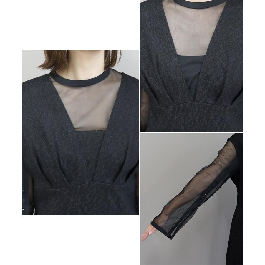 DONOBAN レディース ワンピース ドレス V line jacquard dress DONOBAN レディース ワンピース ドレス V line jacquard dress