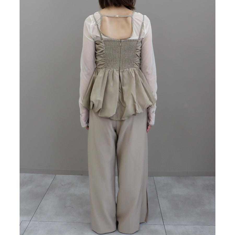 DONOBAN レディース ワンピース ドレス shirring gather setup dress  