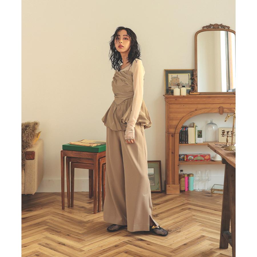 DONOBAN レディース ワンピース ドレス shirring gather setup dress  