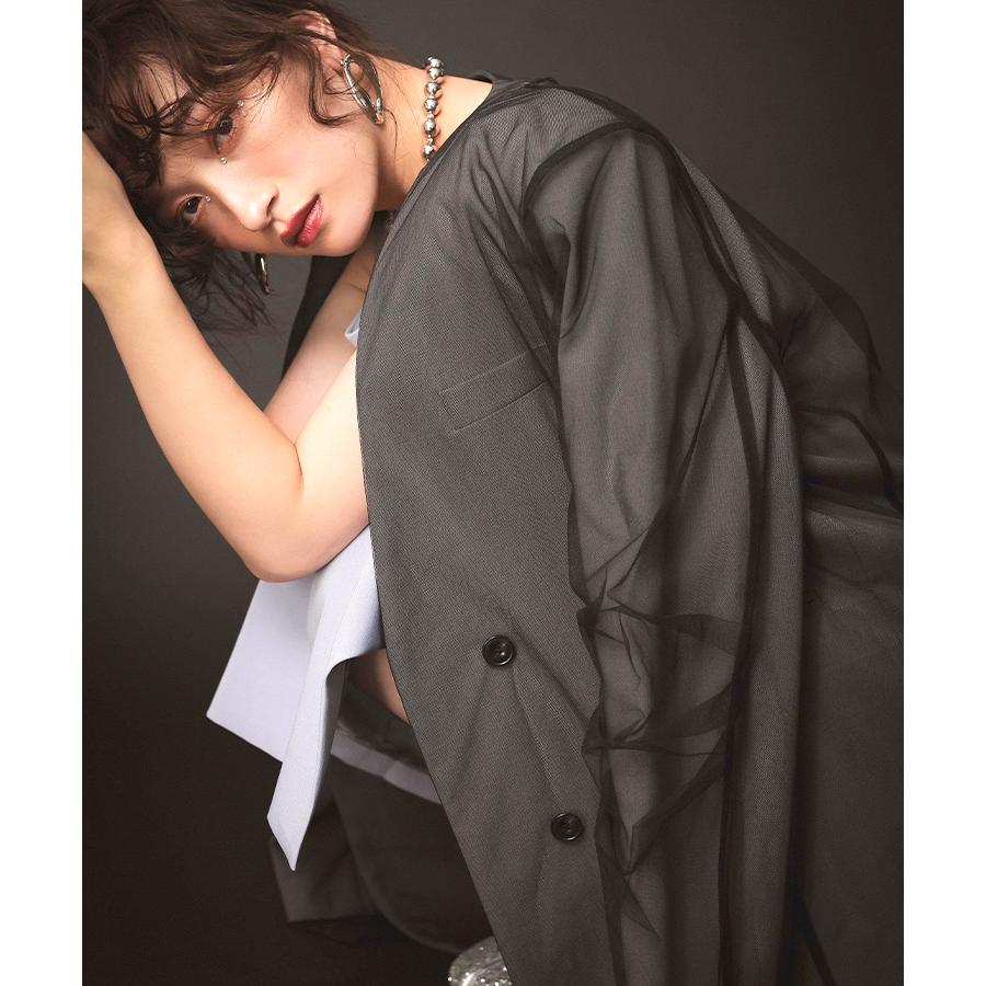 レディース ジャケット トップス ドレス boxy layered tulle レディース ジャケット トップス ドレス boxy layered tulle