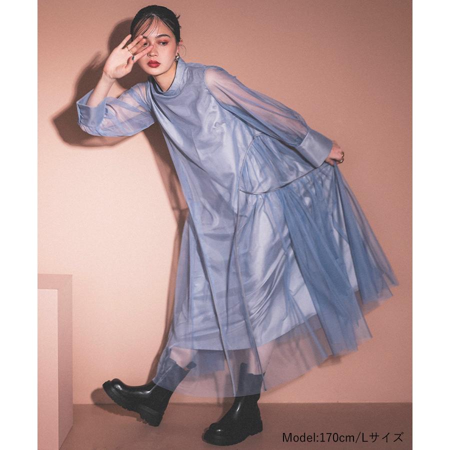 レディース ワンピース ドレス piping tulle dress ANDRESD パイピング 