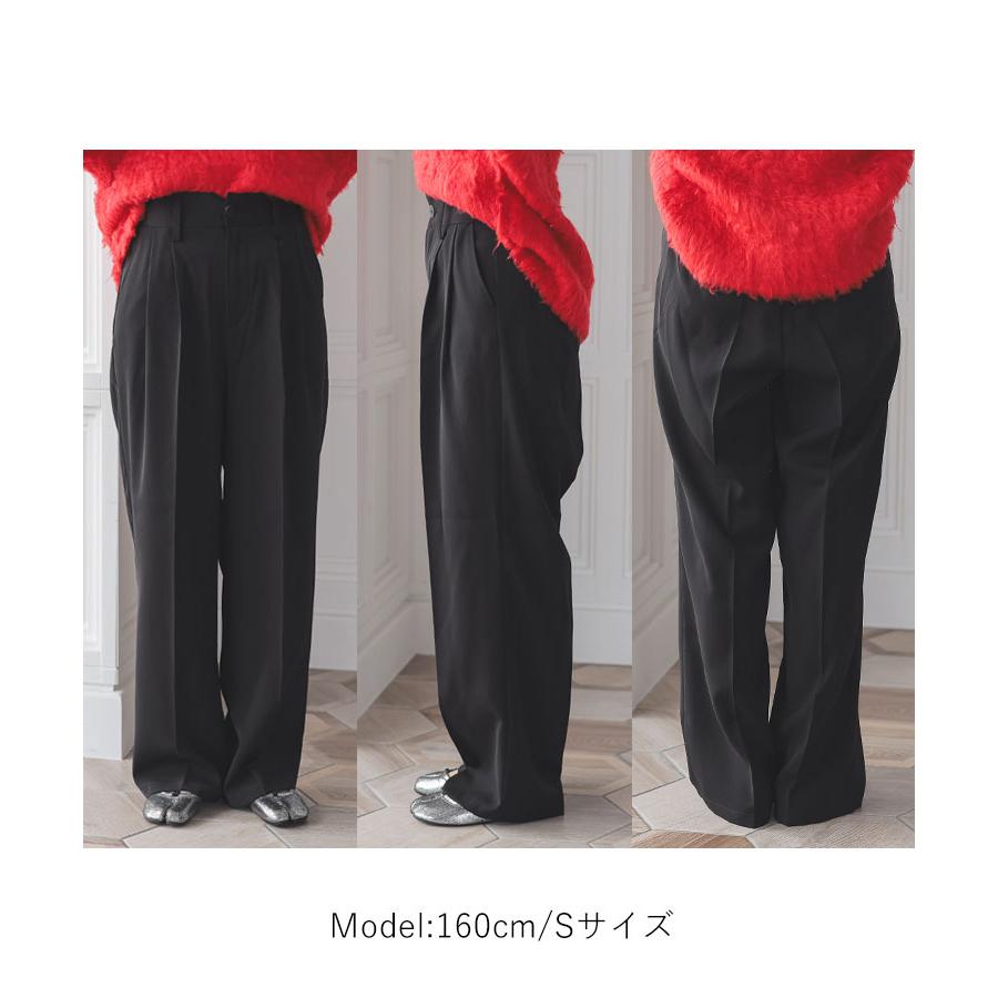 レディース ボトムス パンツ ダブルタック カラーパンツ ワイド レディース ボトムス パンツ ダブルタック カラーパンツ ワイド