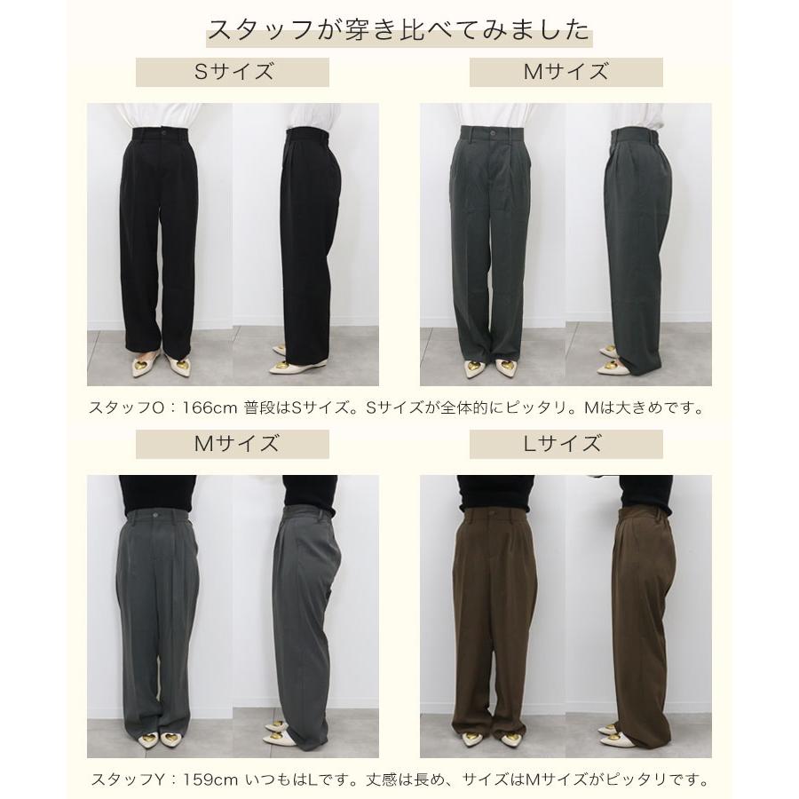 レディース ボトムス パンツ ダブルタック カラーパンツ ワイド レディース ボトムス パンツ ダブルタック カラーパンツ ワイド