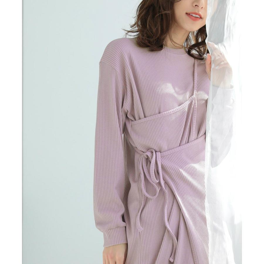 ワンピース スプリングカラーリブニットワンピ レディース カットソー ロング丈 細リブ 華奢見え Donoban Dk002op Hs212 Donoban ドノバン 通販 Yahoo ショッピング