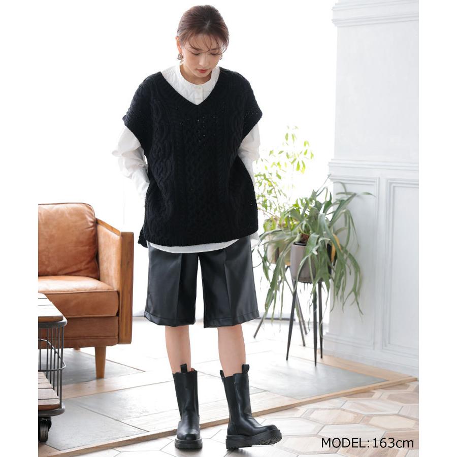 パンツ Puレザーハーフパンツ レディース ハーフパンツ ショートパンツ 膝丈 膝下 レザーパンツ 美脚 ボトムス 脚長効果 ウエストゴム ハイウエスト Donoban Dk010pt Wo108 Donoban 通販 Yahoo ショッピング