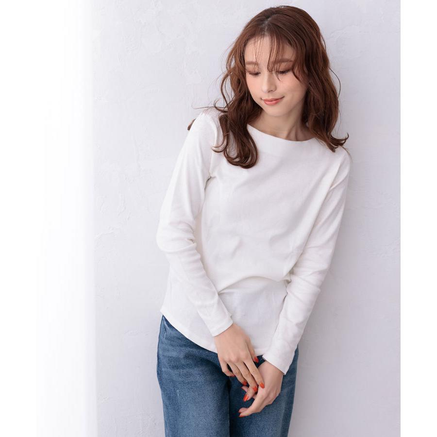 トップス レディース ボートネック レイヤード 重ね着 インナー 長袖 伸縮性 綿 コットン レーヨン 無地 フライスボートネックロングスリーブシャツ Donoban Dso012wk0152te Donoban 通販 Yahoo ショッピング