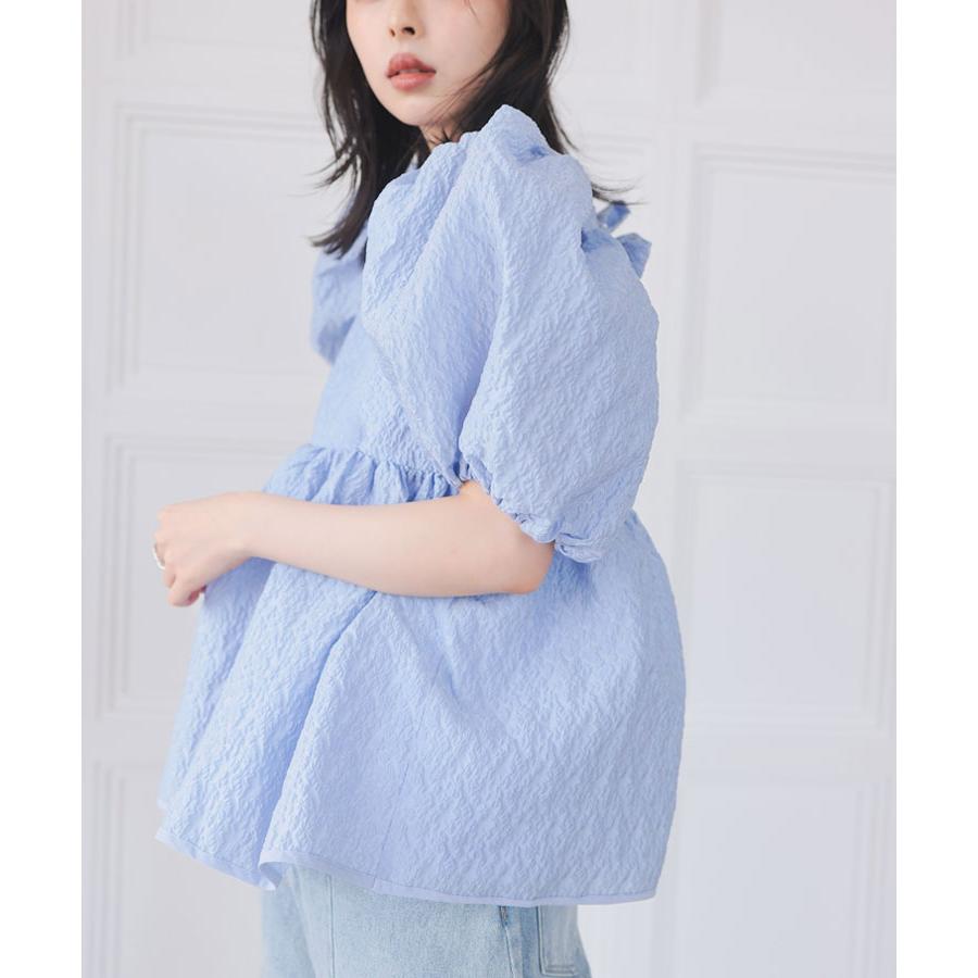 DONOBAN トップス ブラウス レディース 半袖 パフスリーブ DONOBAN トップス ブラウス レディース 半袖 パフスリーブ