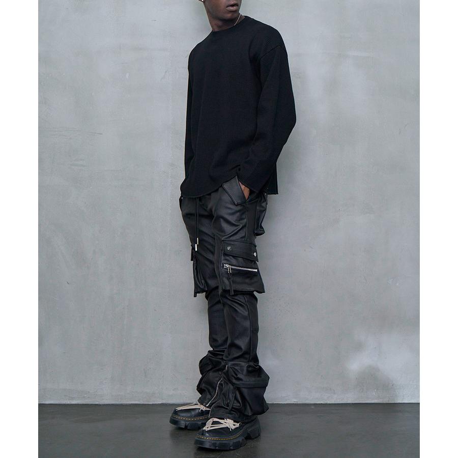MLVINCE メルヴィンス Tシャツ PLAIN THERMAL L/S ブラック PT01BK 