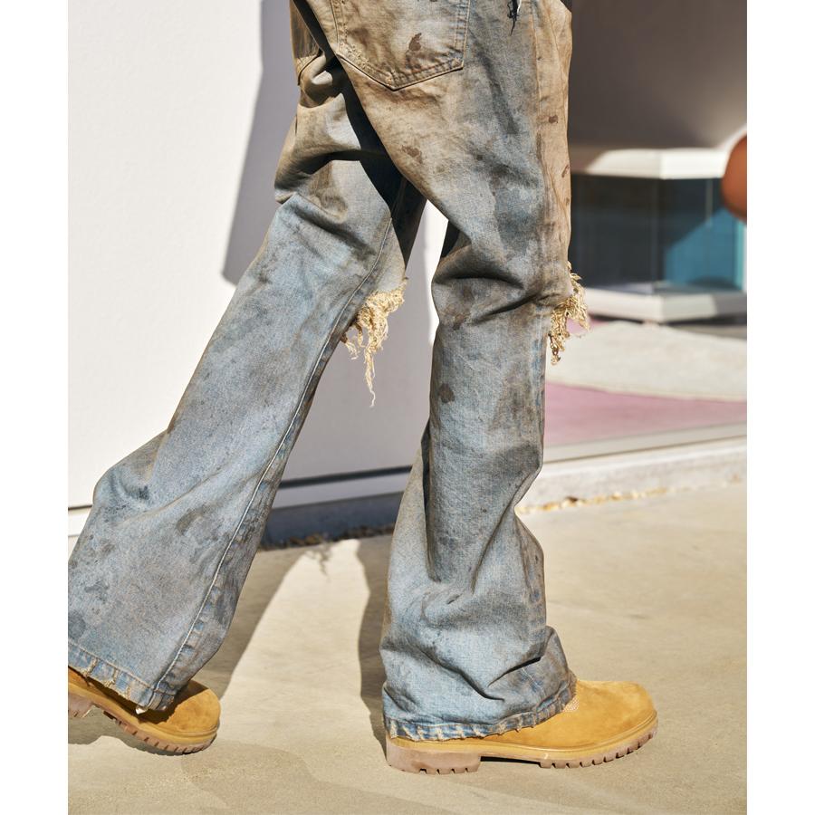 MLVINCE メルヴィンス メンズ パンツ DISTRESSED FLARE JEANS