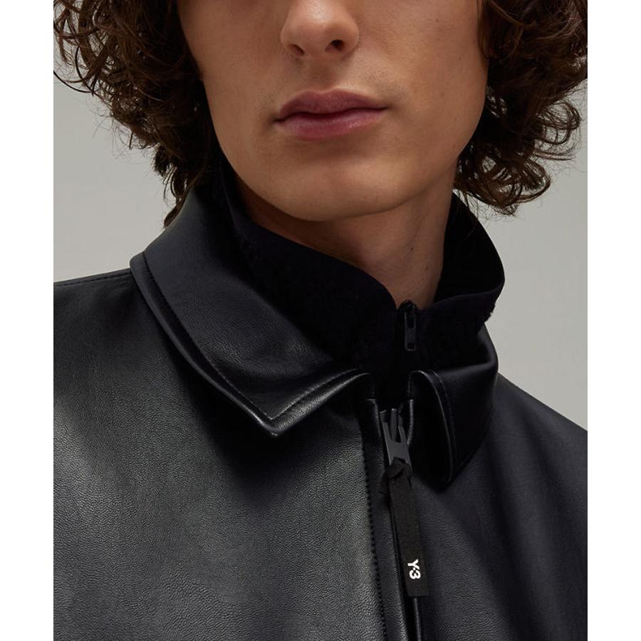 Y-3 ワイスリー メンズ ジャケット PLEATHER JKT ブラック Y-3 ワイスリー メンズ ジャケット PLEATHER JKT ブラック