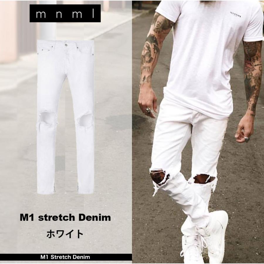 Supreme ミニマル(mnml) M1 ストレッチ デニム ダメージ 裾 Supreme ミニマル(mnml) M1 ストレッチ デニム ダメージ 裾