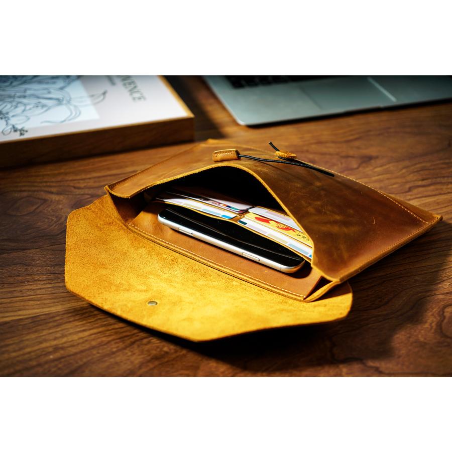 MacBook Air クラッチバッグ PCバッグ レザー iPad 本革バッグ A4