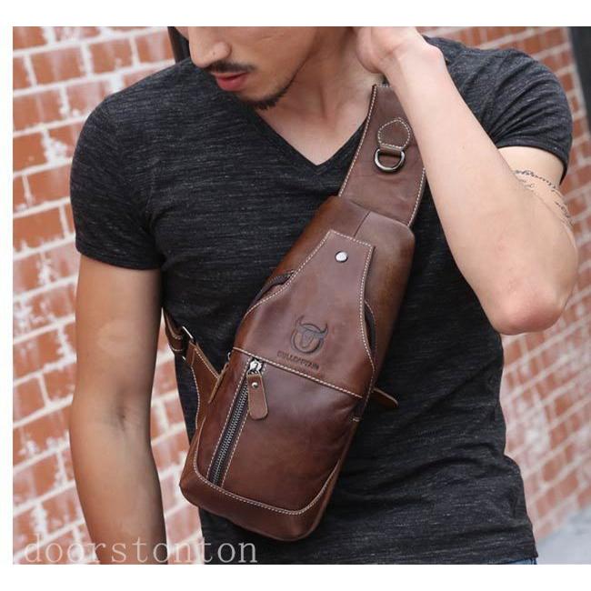 本革 メンズ ボディバッグ 牛革 ワンショルダーバッグ 大容量 牛革 アウトドア 本革 メンズ ボディバッグ 牛革 ワンショルダーバッグ 大容量