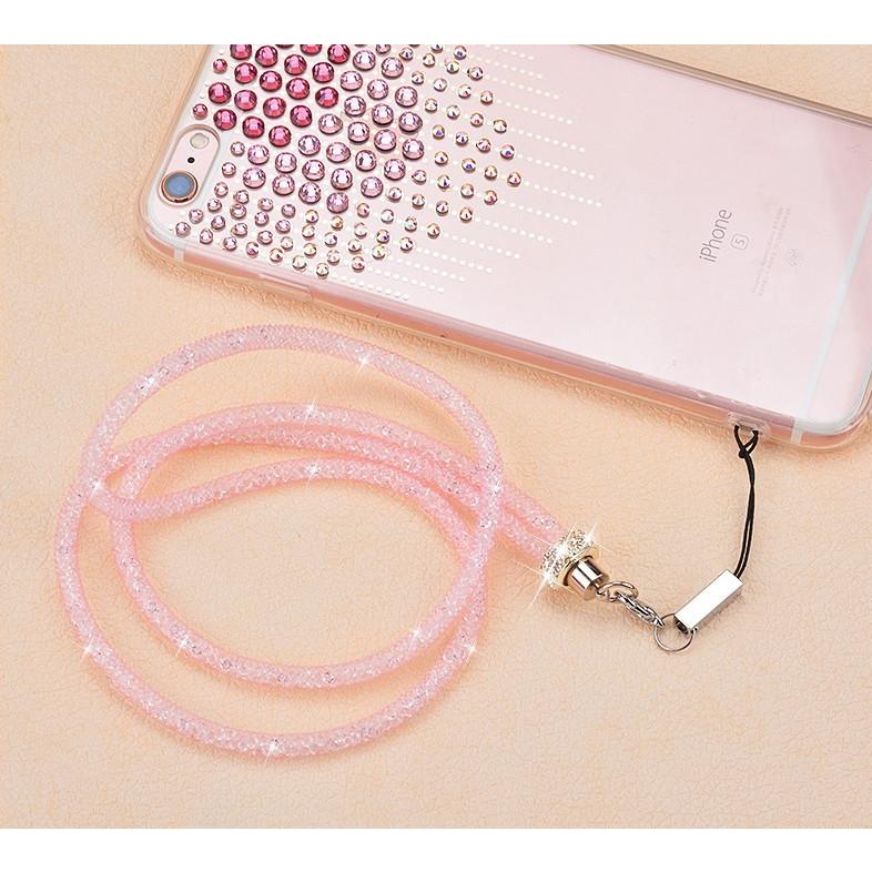 iPhone ロングストラップ 首掛け スマホ用 ストラップ ラインストーン