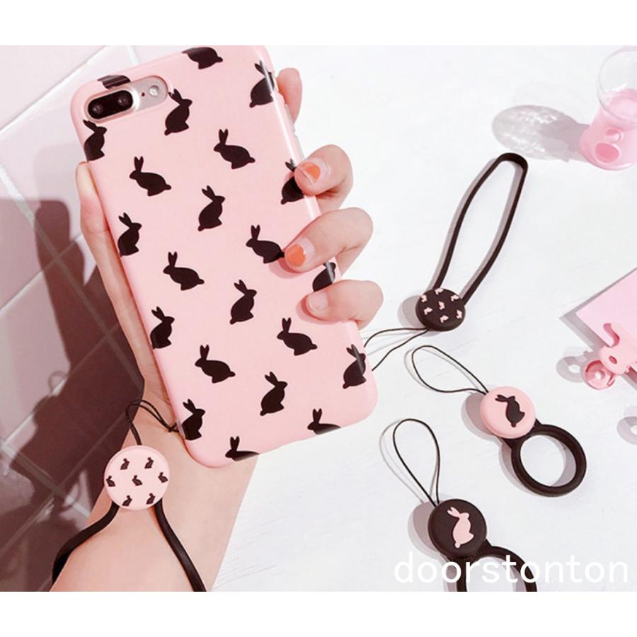 新品未使用　CUNE ウサギ スマホストラップ iPhone ストラップ 落下防止 スマホ リングストラップ シリコン ハンド