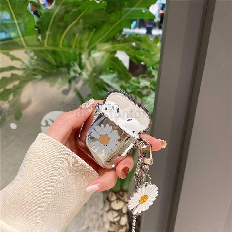 AirPods3 ケース AirPods1/2 AirPods pro2 デイジー柄 ストラップ付き  