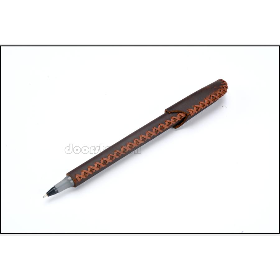 ボールペン 本革 ペンカバー付き 0.5mm 卒業記念 誕生日 記念品 入学祝