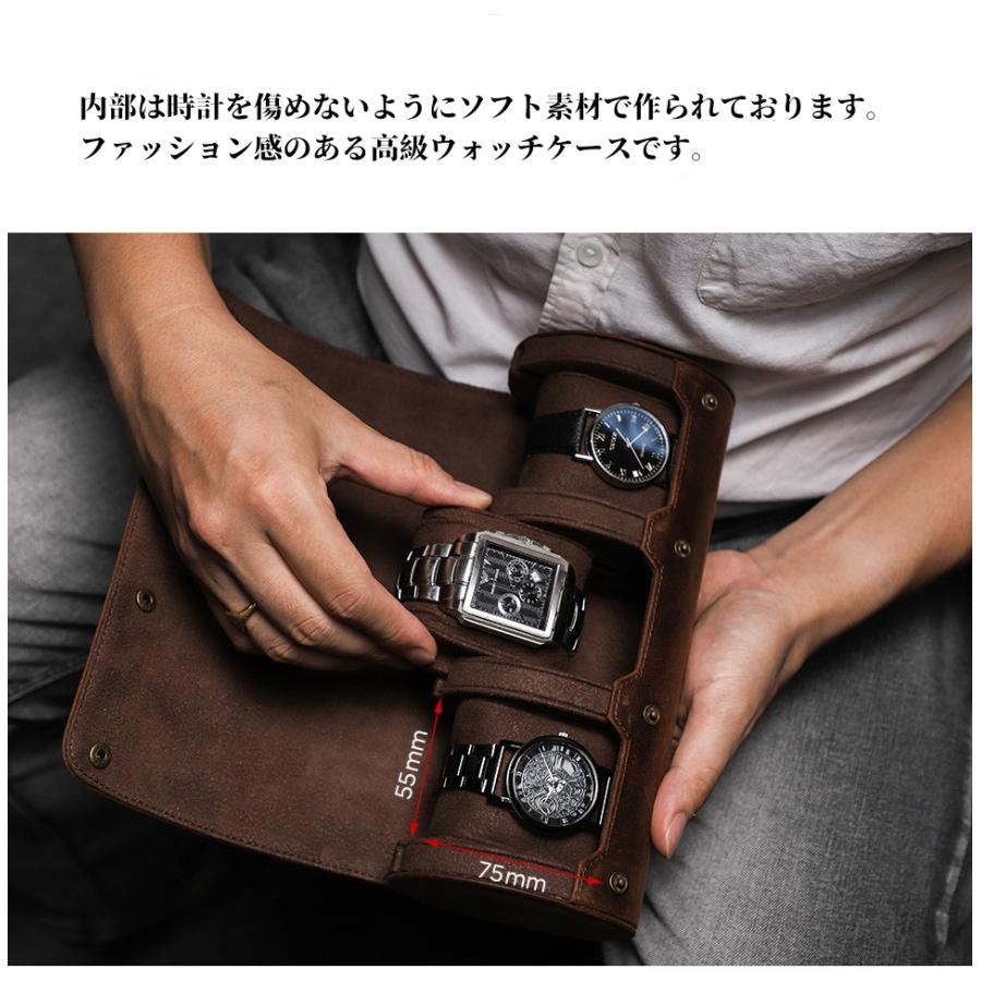 時計 ケース 腕時計 収納 腕時計本革 収納ボックス 3本収納 枕付き　高級 レザーケース おしゃれ コレクションケース　ギフト　贈り物の画像