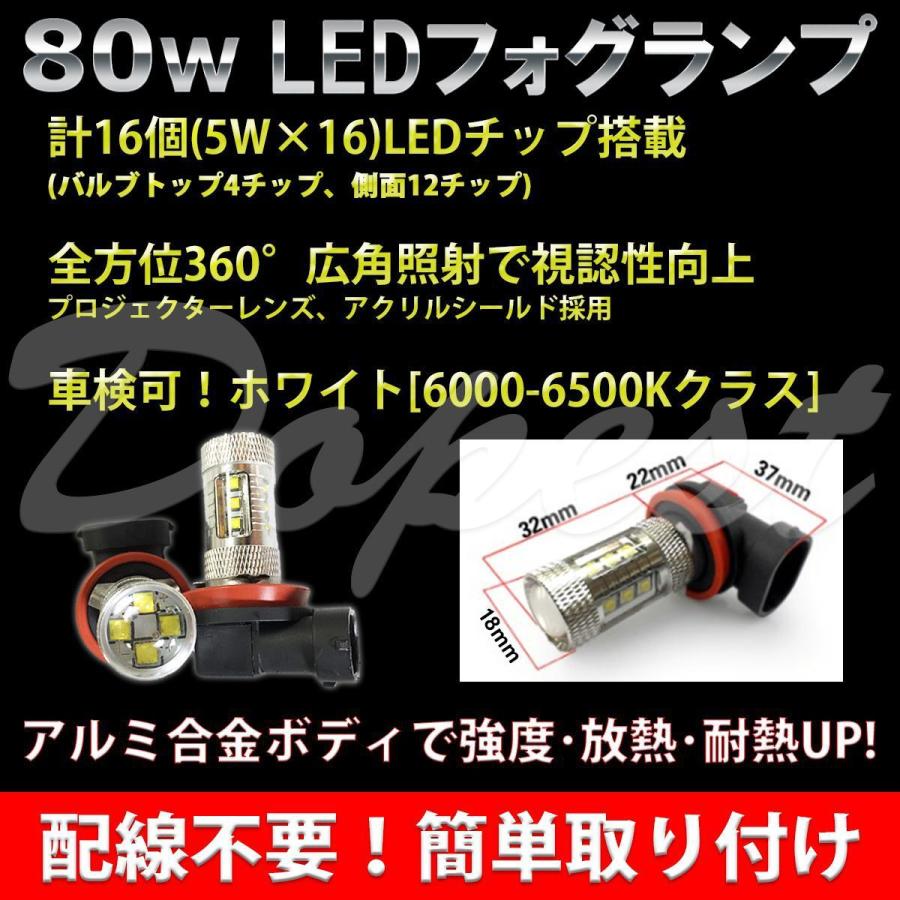 LEDフォグランプ H16 80W デイズ B4#W系 H31.3〜 白｜dopest-2nd｜03