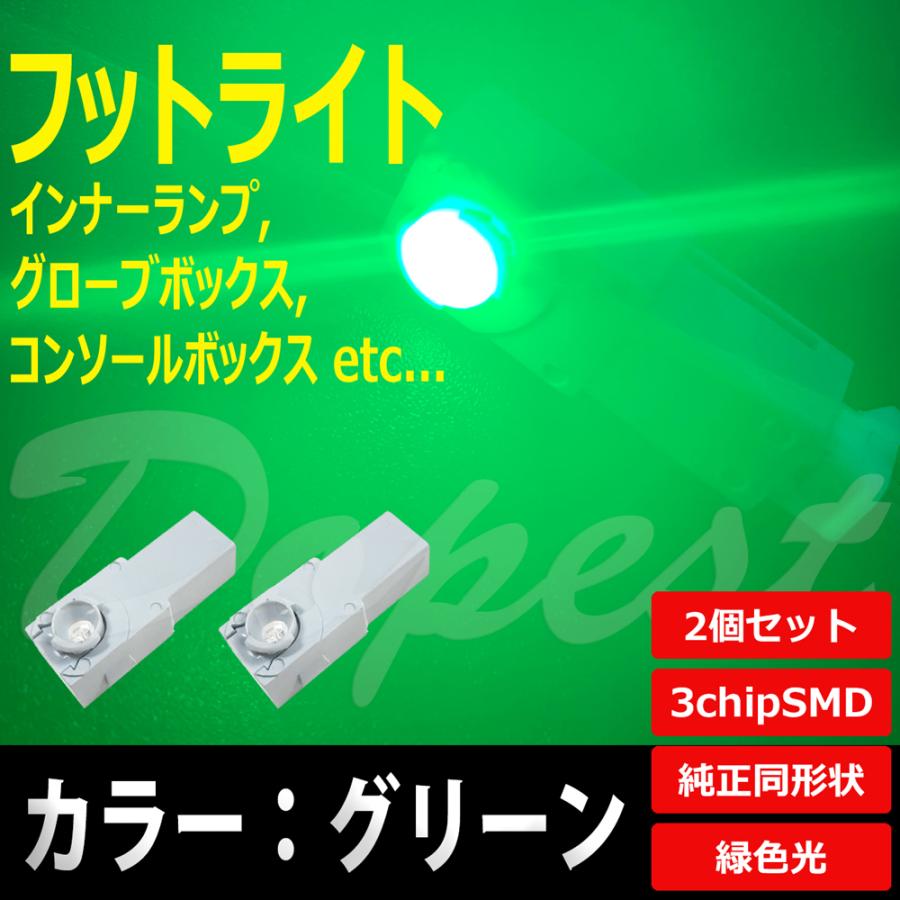LED 格安激安 フットライト 素敵でユニークな グリーン 緑色 2個セット インナーランプ