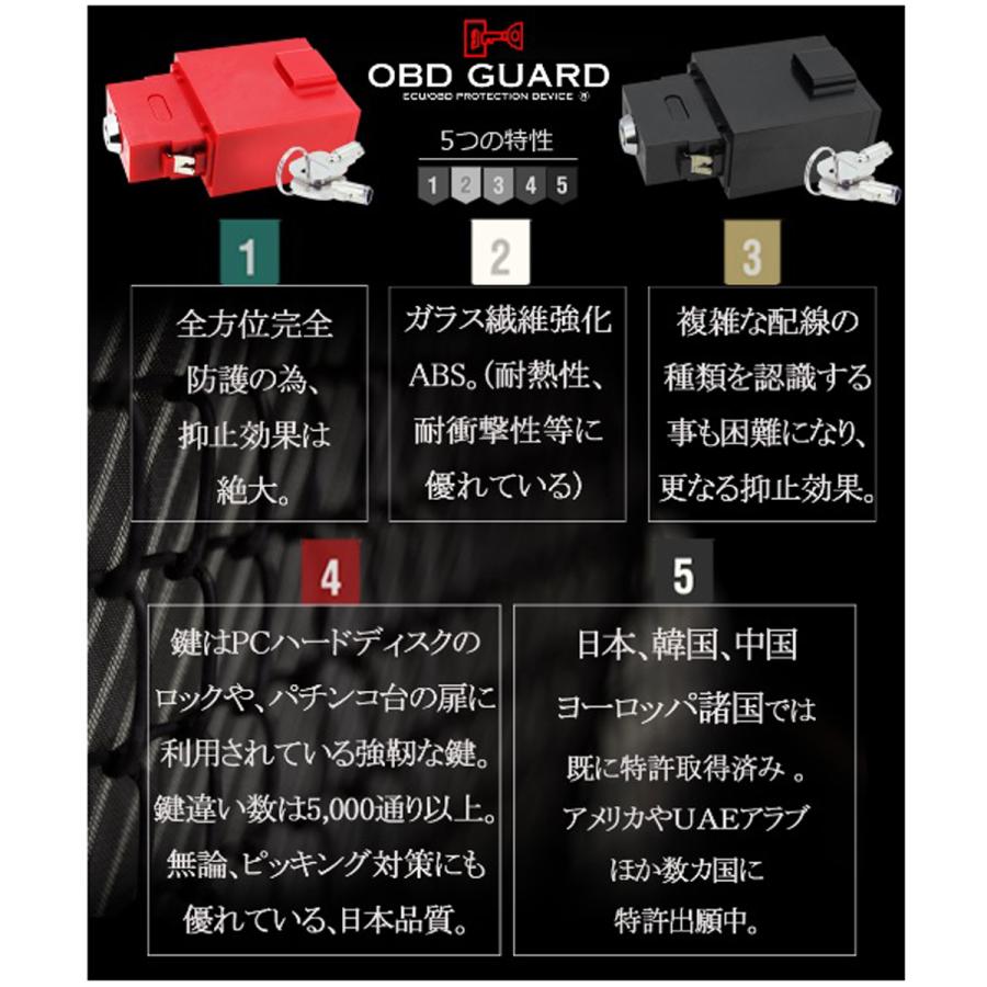 Dopest OBDガード 赤 レッド カーセキュリティ 盗難防止