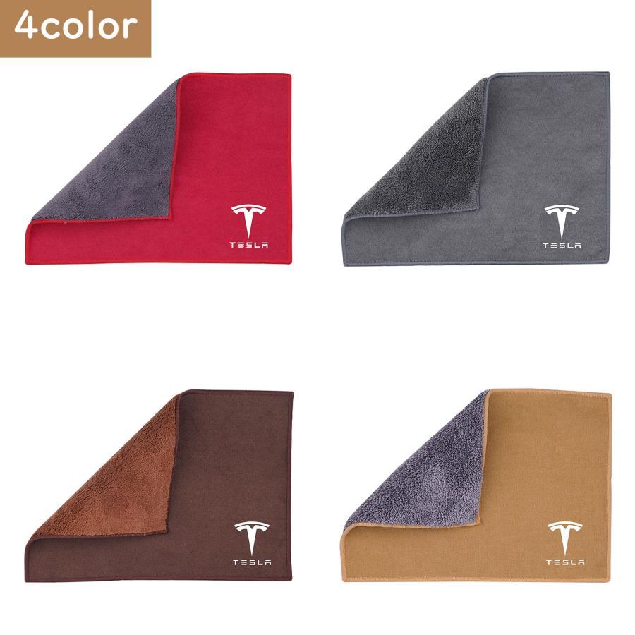 テスラ マイクロファイバー 洗車タオル 超吸水 クリーニングクロス ふき取り 柔らかい 厚手 27.5*19.5cm 1枚入り 傷防止 速乾