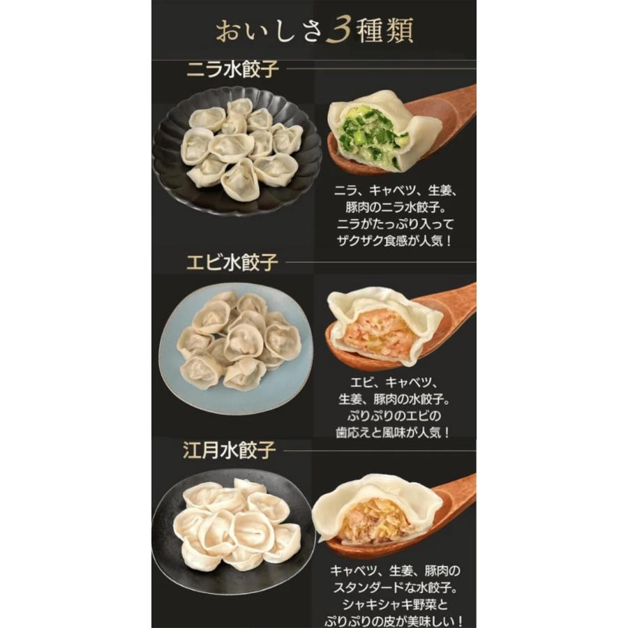 冷凍水餃子 贅沢48個セット 5分茹でるだけ ニラ24 エビ水餃子12 江月水