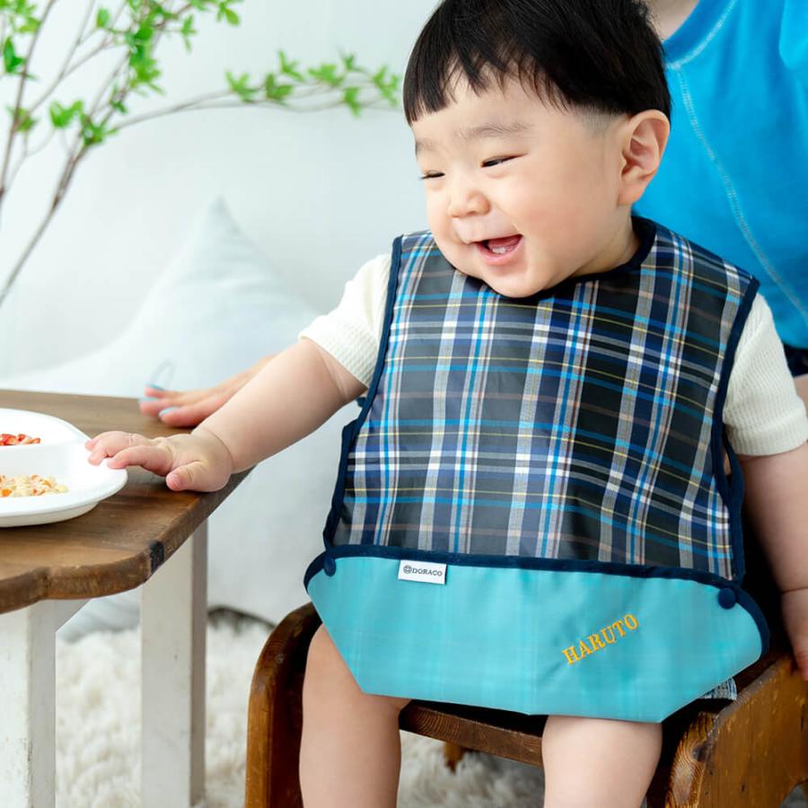 お食事エプロン ＼名入れ刺繍可能／ 日本製 保育園 ベビー 防水 離乳食 男の子 女の子 袖なし DORACO FIRST ドラコファースト ブランド 出産祝い 人気｜doraco｜05