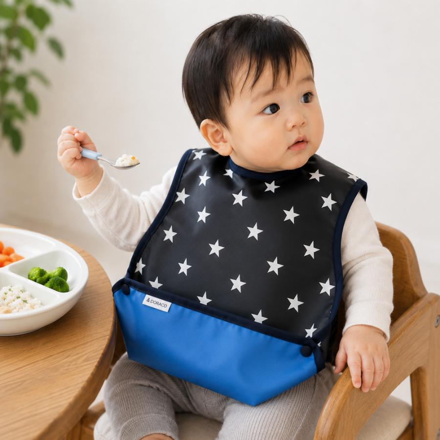 名入れ刺繍ができる お食事エプロン 助産師が設計 日本製 保育園