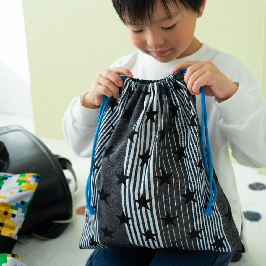 巾着袋  大サイズ 体操服袋 給食袋 名入れ刺繍可能　Lサイズ 男の子 入園 入学 通園 通学 小学校 幼稚園  ドラコ DORACO 日本製 |  | 10
