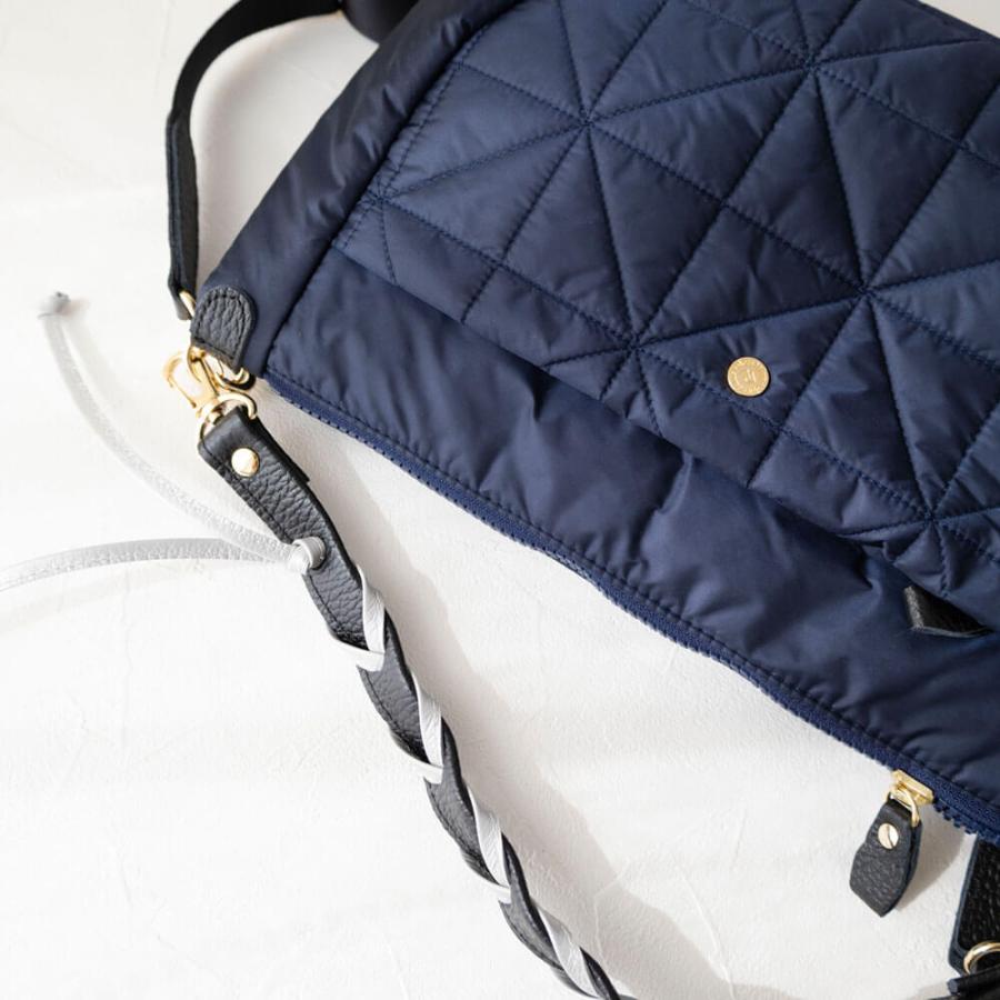 折りたためる高機能 5way ショルダーバッグ レザー編みハンドル