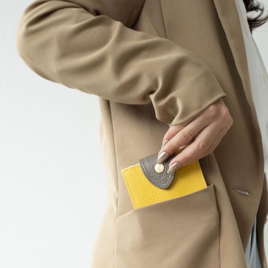 ミニ財布 二つ折り 薄型 Galette ガレット 本革 スリム ウォレット