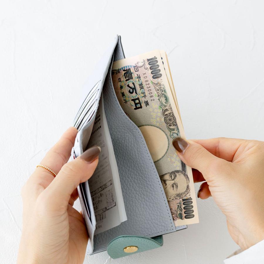 ミニ財布 二つ折り 薄型 Galette ガレット 本革 スリム ウォレット