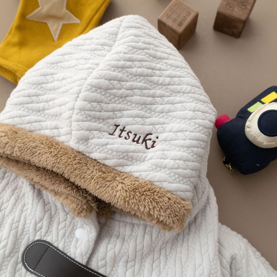 あったか ベビー ポンチョ 防寒 冬【 名入れ刺繍 】アウター コート マント 日本製 赤ちゃん 出産祝い ギフト 人気 DORACO FIRST ドラコファースト ブランドの画像