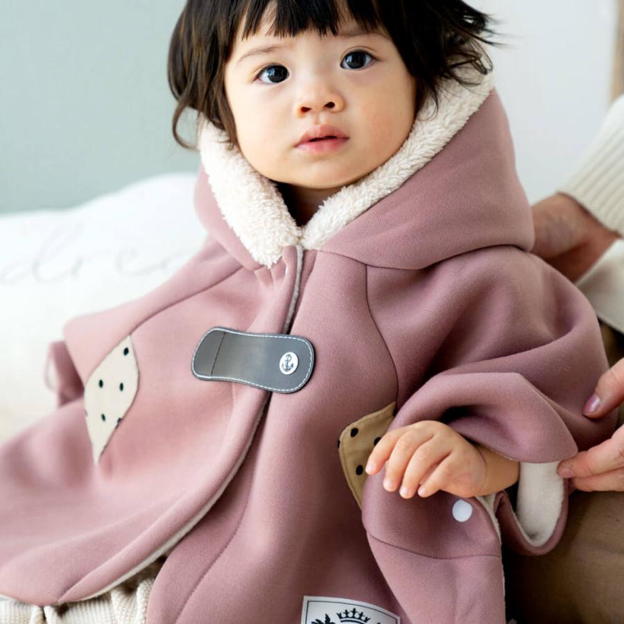 あったか ベビー ポンチョ 防寒 冬【 名入れ刺繍 】アウター コート