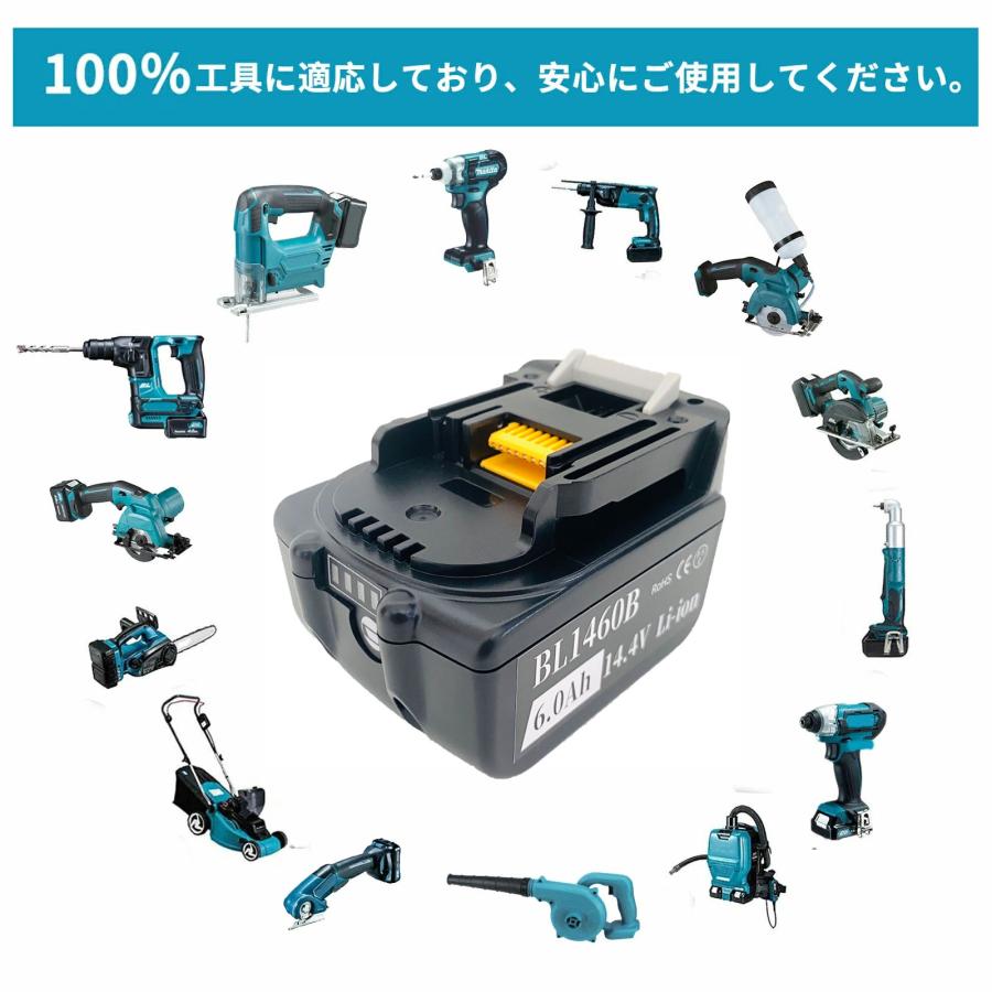充電器セット】マキタ BL1460B バッテリー 互換 + DC18RC 充電器