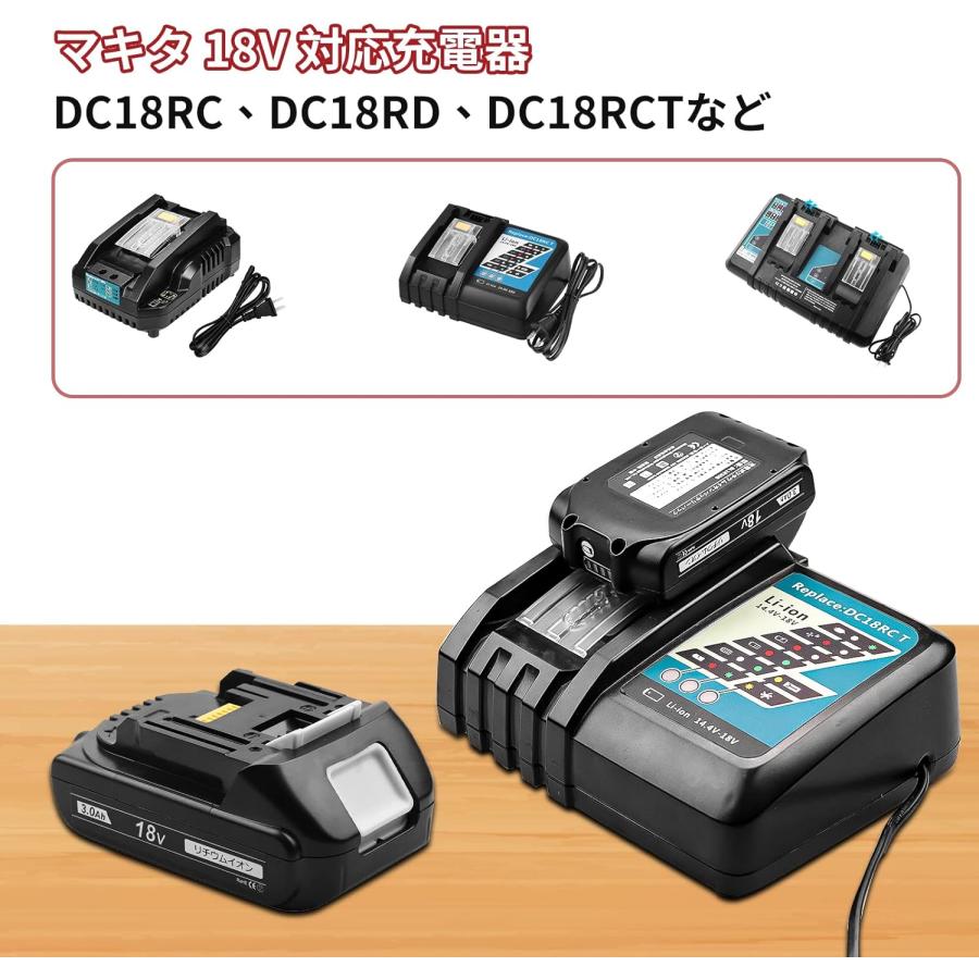 2個セット マキタ 18V BL1830B 3.0Ah 互換 バッテリー makita 残量表示