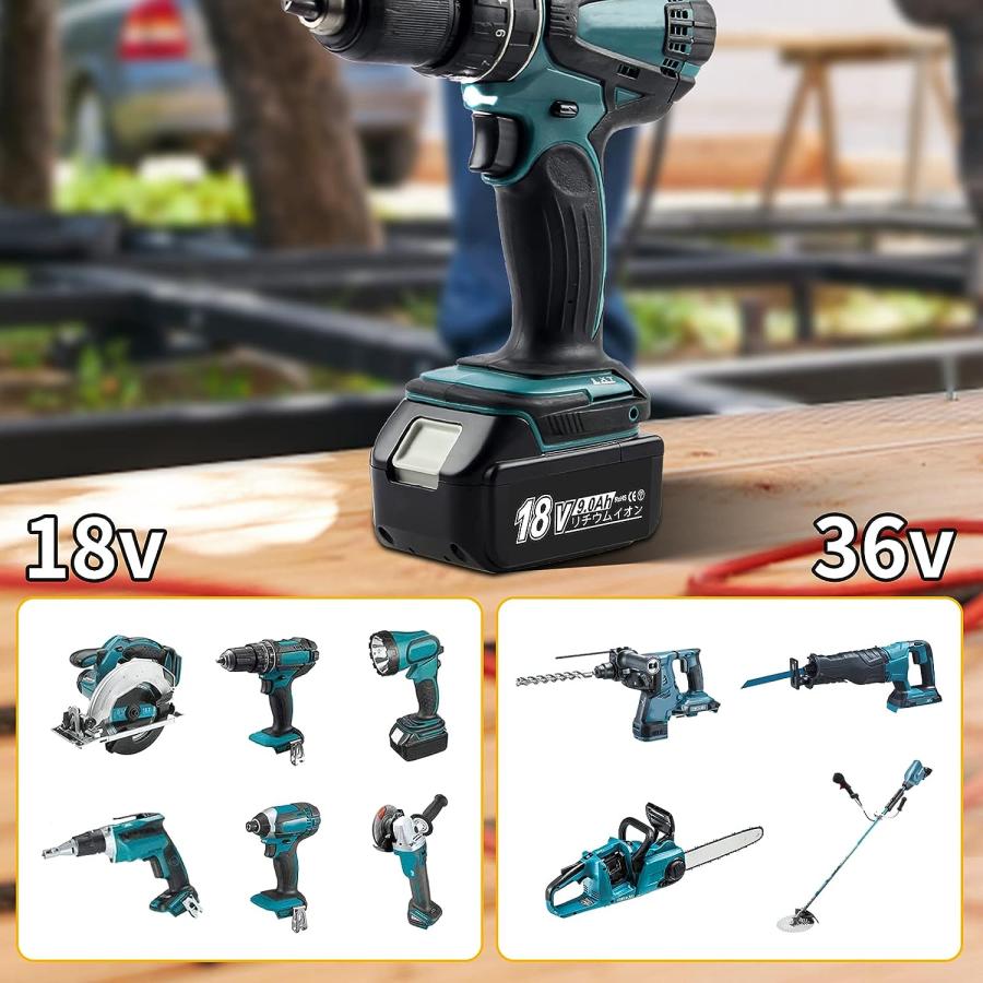 2個セット マキタ 18V BL1890B 超大容量 9.0Ah 互換 バッテリー makita