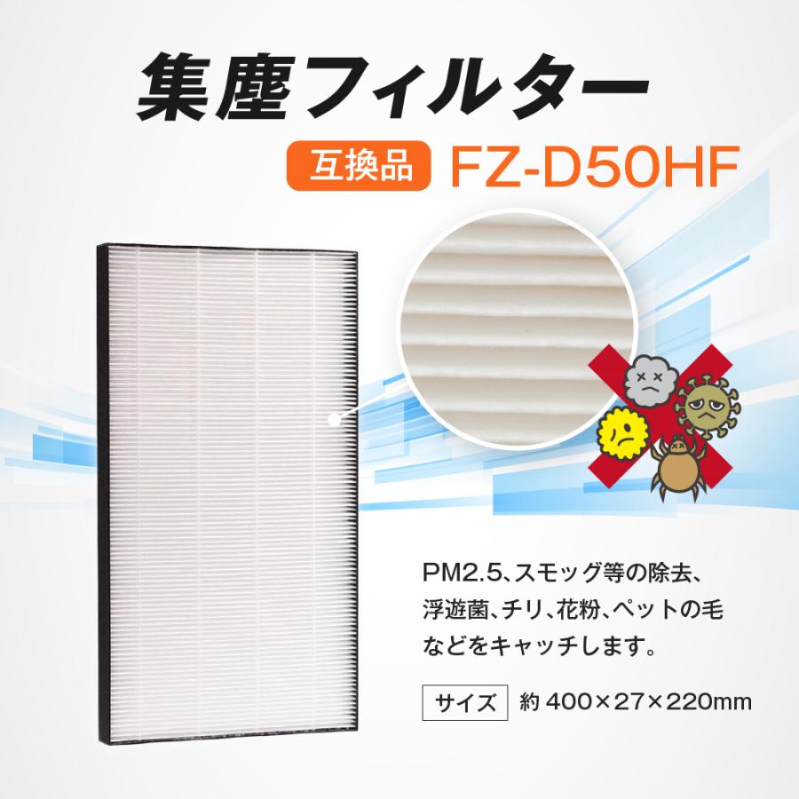 シャープ(SHARP)用　空気清浄機フィルターFZ-D50HF 脱臭フィルター FZ-D50DF FZ-F50DF 集じんフィルター 交換用  FZ-Y80MF 加湿フィルター 互換 FZ-AG01k1｜dorarecoya｜10