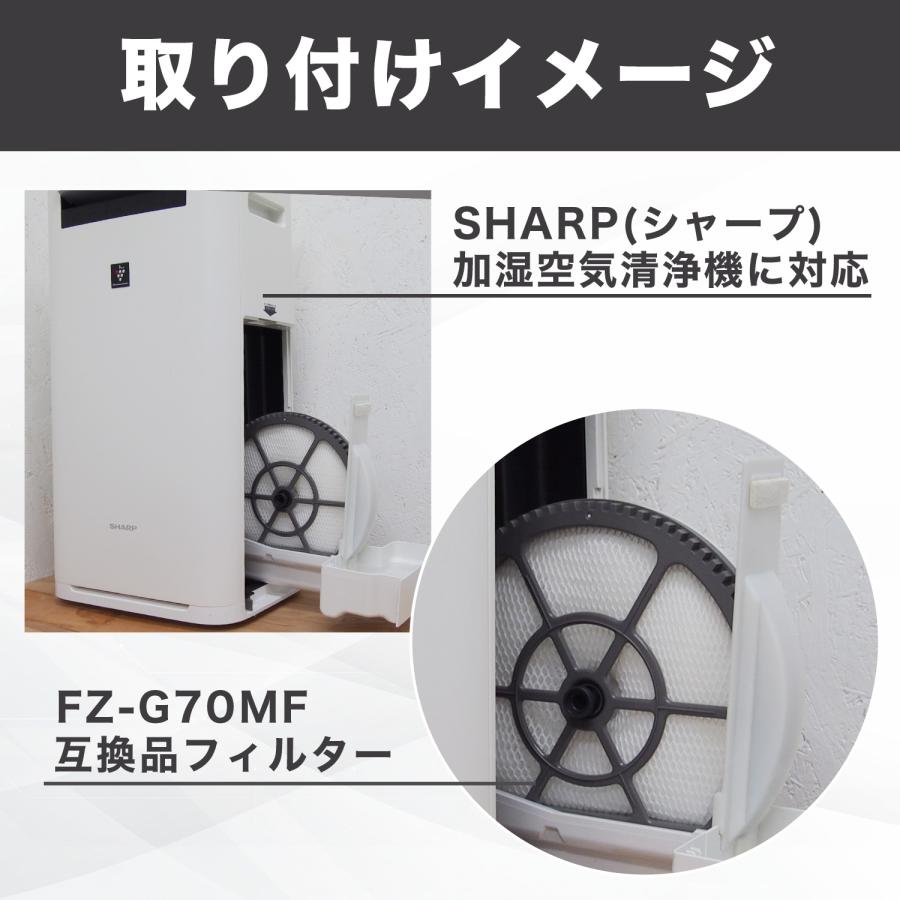 シャープ互換品 FZ-G70MF 加湿フィルター（枠付き）/ FZ-AG01K1 Ag+イオンカートリッジ 2点セット 交換用フィルター  FZ-AG01K2　★｜dorarecoya｜05