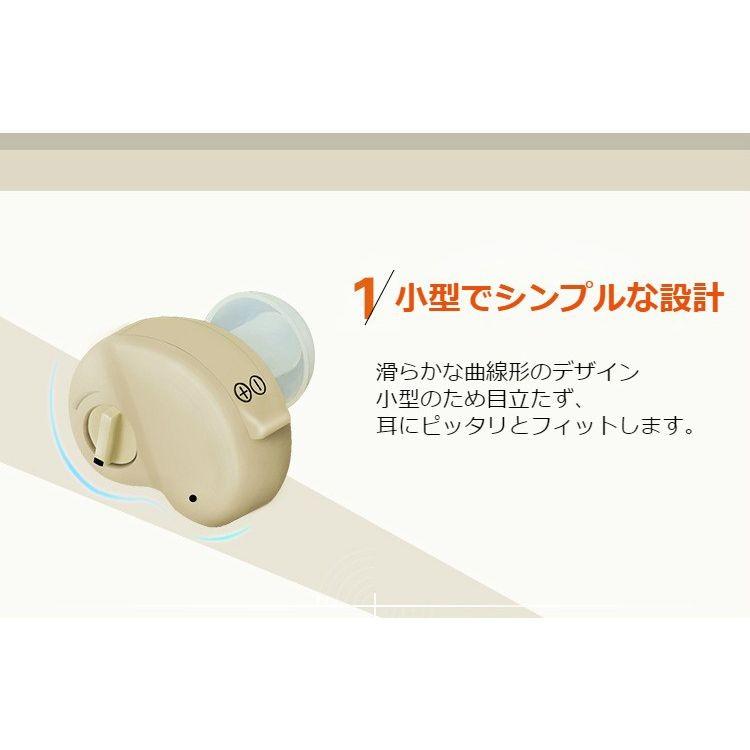 聴力プラス+ 小型 集音器 2個セット 拡聴器 イヤホン 軽量 耳穴式 電池式 左右両耳兼用 イヤーピース6付き 雑音抑え 補聴器型 | ブランド登録なし | 01