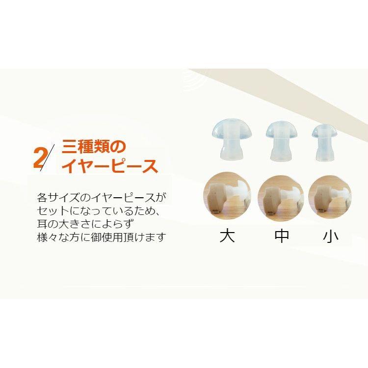 聴力プラス+ 小型 集音器 2個セット 拡聴器 イヤホン 軽量 耳穴式 電池式 左右両耳兼用 イヤーピース6付き 雑音抑え 補聴器型 | ブランド登録なし | 02