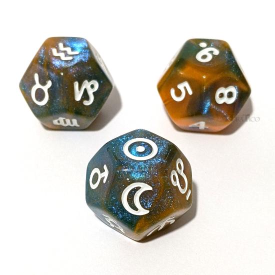 アストロダイス12面体3個セット【マーブルカラーI】astrodice0I
