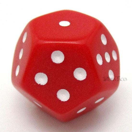 サイコロ ダイス／12面体6面ダイス【レッド】サイコロ