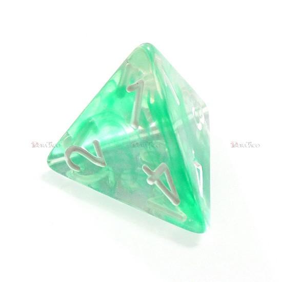 サイコロ ダイス／星雲ダイス【グリーン・透明】 4面サイコロ