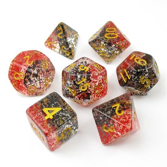 サイコロ ダイス／ラメ入りダイス【黒・赤】サイコロ7個セット
