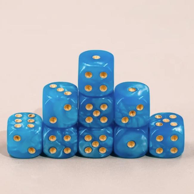 単品◇12mm【パールレイクブルー】6面サイコロ(ダイス) hdsp26